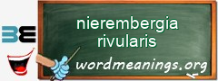 WordMeaning blackboard for nierembergia rivularis